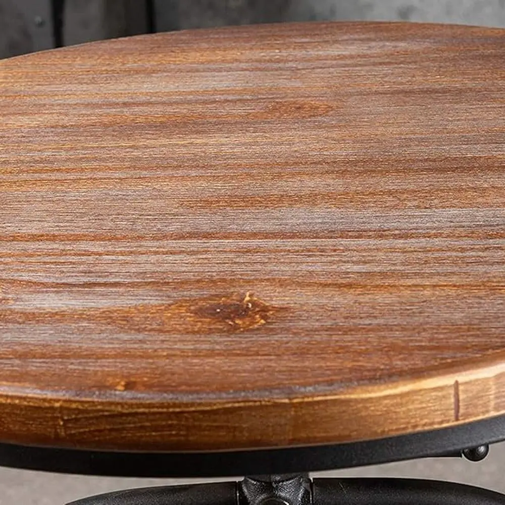 طاولة بار صناعية-37.4 بوصة-45.3 بوصة طويلة دوارة قابلة للتعديل بار ارتفاع بيسترو حانة Table-23.7 بوصة قاعدة خشبية مستديرة قاعدة معدنية