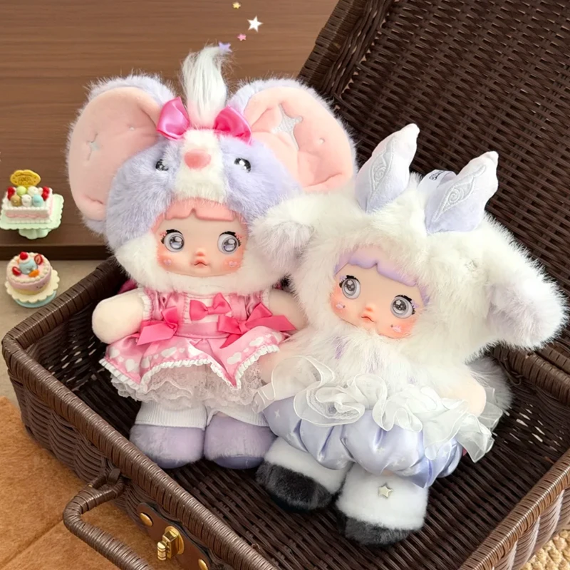Nommi Sammler-Überraschungsbox: Nommi 3. Jubiläums-Plüschpuppe, Überraschungsbox mit Häschen- und Lamm-Anhängern, Anime-Puppen-Schlüsselanhänger, Mystery-Box-Spielzeug