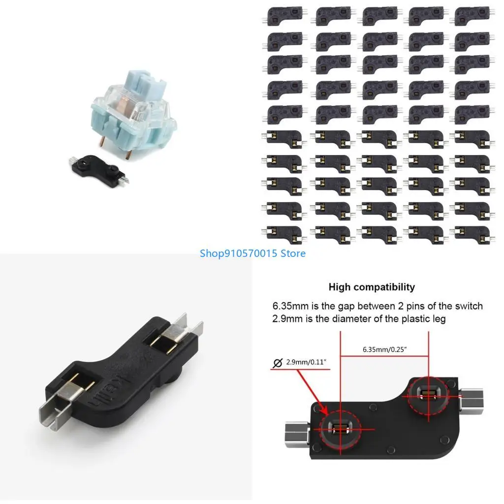 B95C 50PCS Hot Swappable Socket for Kailh CPG151101S11 Low Profile Switches Mechanical Keyboard PCB Base Socket DIY