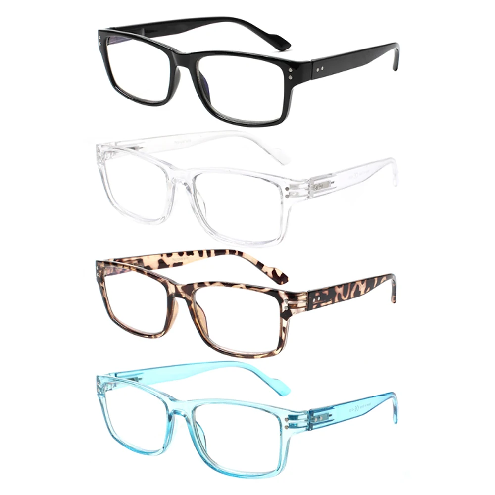 

CLASAGA Reading Glasses Women Men HD Lenses Readers Eyeglasses Rectangular Spring Hinge Office Computer Eye Protection Eyewear