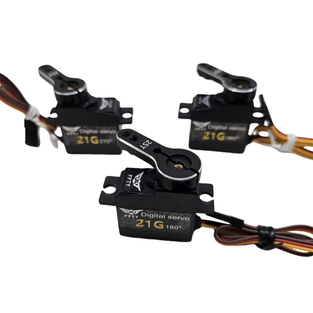 เซอร์โวมอเตอร์ดิจิตอล FTTY 21g 21G 180 องศา ° /270 ° /360 °   แขนโลหะ 25T สำหรับรถบังคับวิทยุ โดรน หุ่นยนต์ DIY