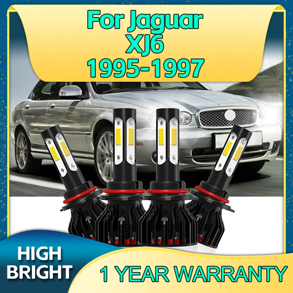 

2/4Pcs LED Headlight 9005 9006 30000LM 6000K 4Side Chip with Cooling Fan Car Lamp For Jaguar XJ6 1995 1996 1997