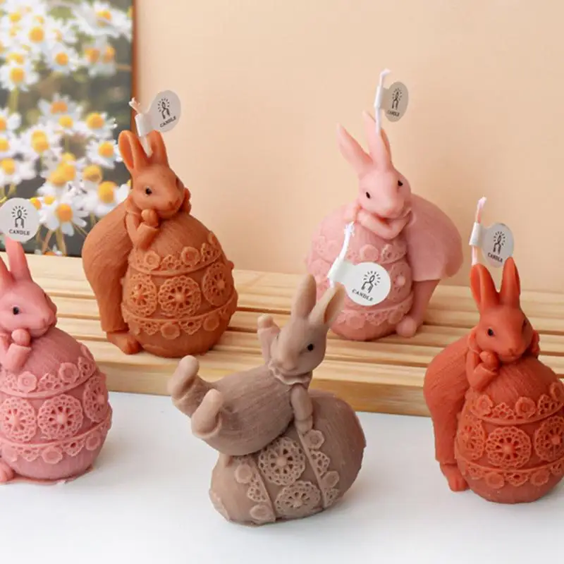Cetakan DIY Telur Paskah Cetakan Pembuatan Lilin Paskah Dalam Kerajinan Lilin Silikon Cetakan Tahan Suhu Tinggi untuk Lilin, Makanan Penutup