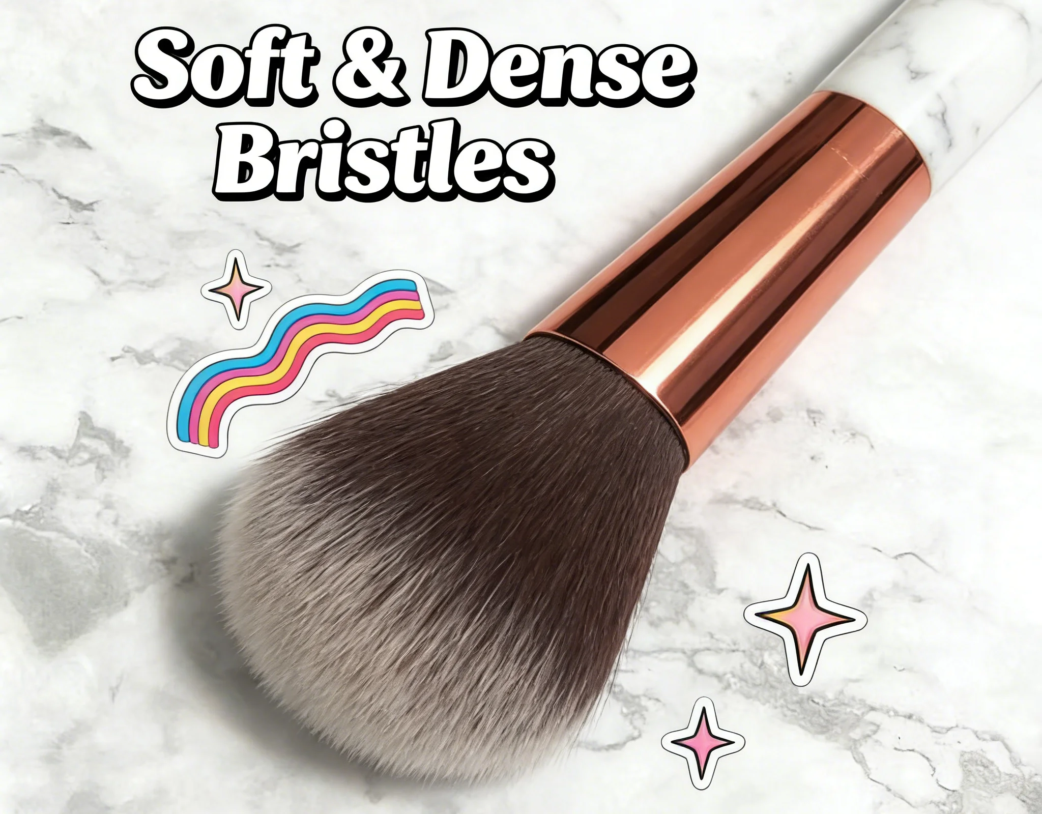 Marble Makeup Brush Set Highlighter Contour Blush Powder Brush Soft Synthetic Fiber Cosmetic Tools Blending Foundation Kabuki Fa