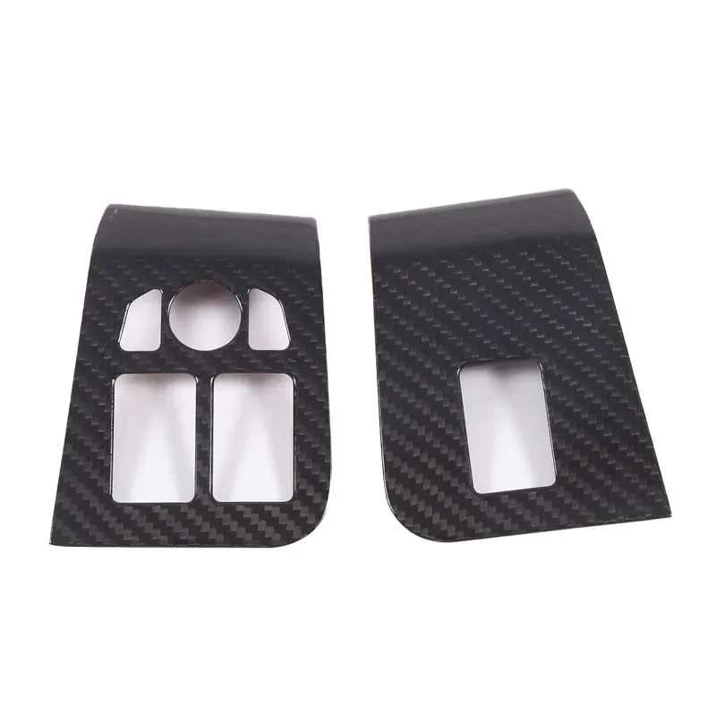 For Jaguar F-TYPE 2013+ Car Glass Lifting Buttons Frame Trim Real Carbon Fiber Car Interior Accessories Decorative Sticker