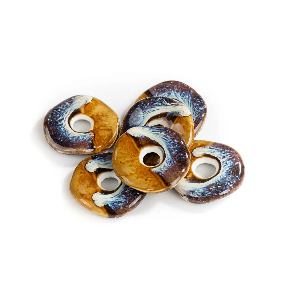 40#2pcs Abstract Irregular Special Shape Pendant Ceramic Retro Beads For Jewelery Making Neclaces #XN224