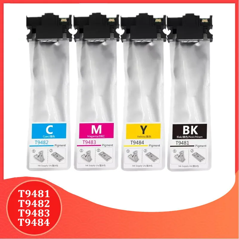 

Compatible T948xl T9481 - T9484 Pigment Ink Bag With Chip For Epson T948 948 WorkForce Pro WF-C5290 WF-C5790 WF-C5210 WF-C5710