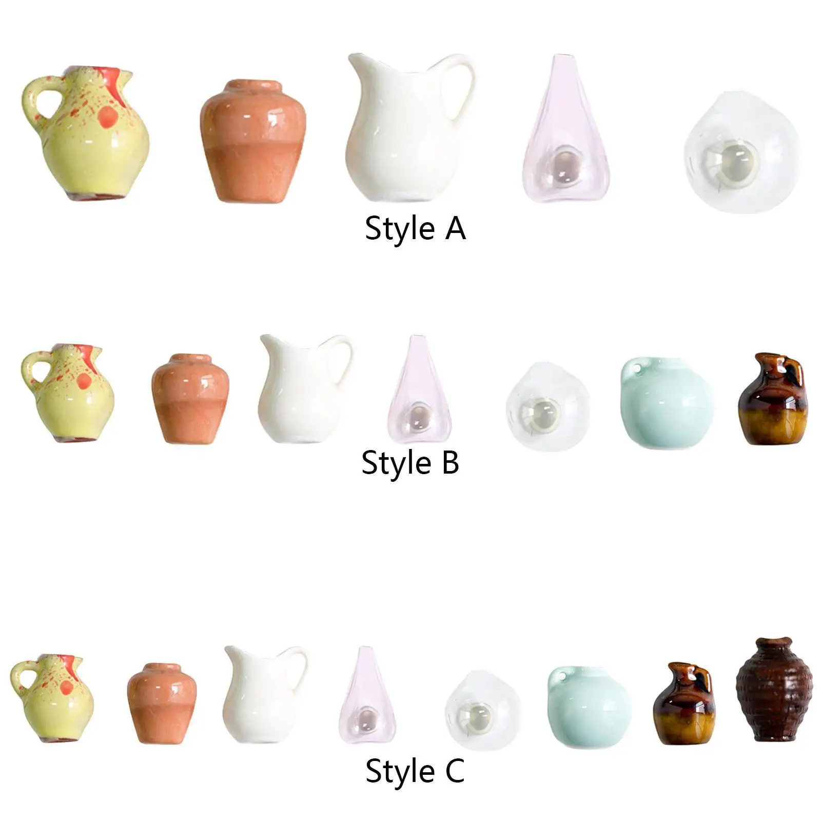 Vase Fridge Magnets Mini Vases 3D Crafts Dioramas Ceramic Refrigerator Stickers Message Board Reminder for Door Layout Decor