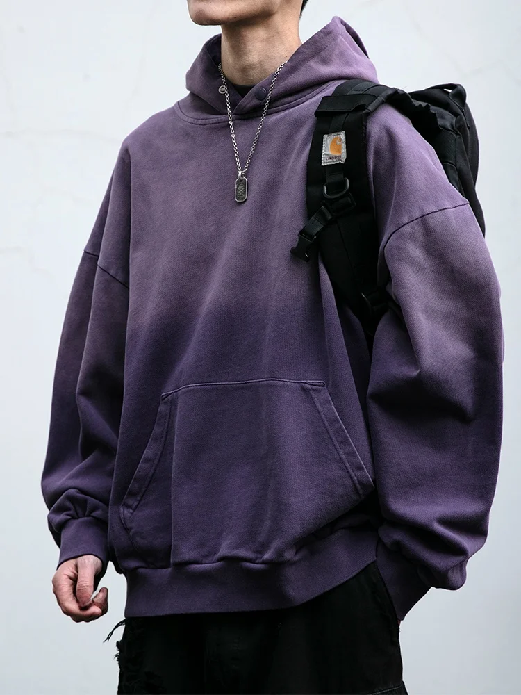 

Толстовка Heavyweight Waed adient с капюшоном для мужчин, весна-осень, свободного кроя, из чистого хлопка, для пар, повседневная, удобная, уличная одежда