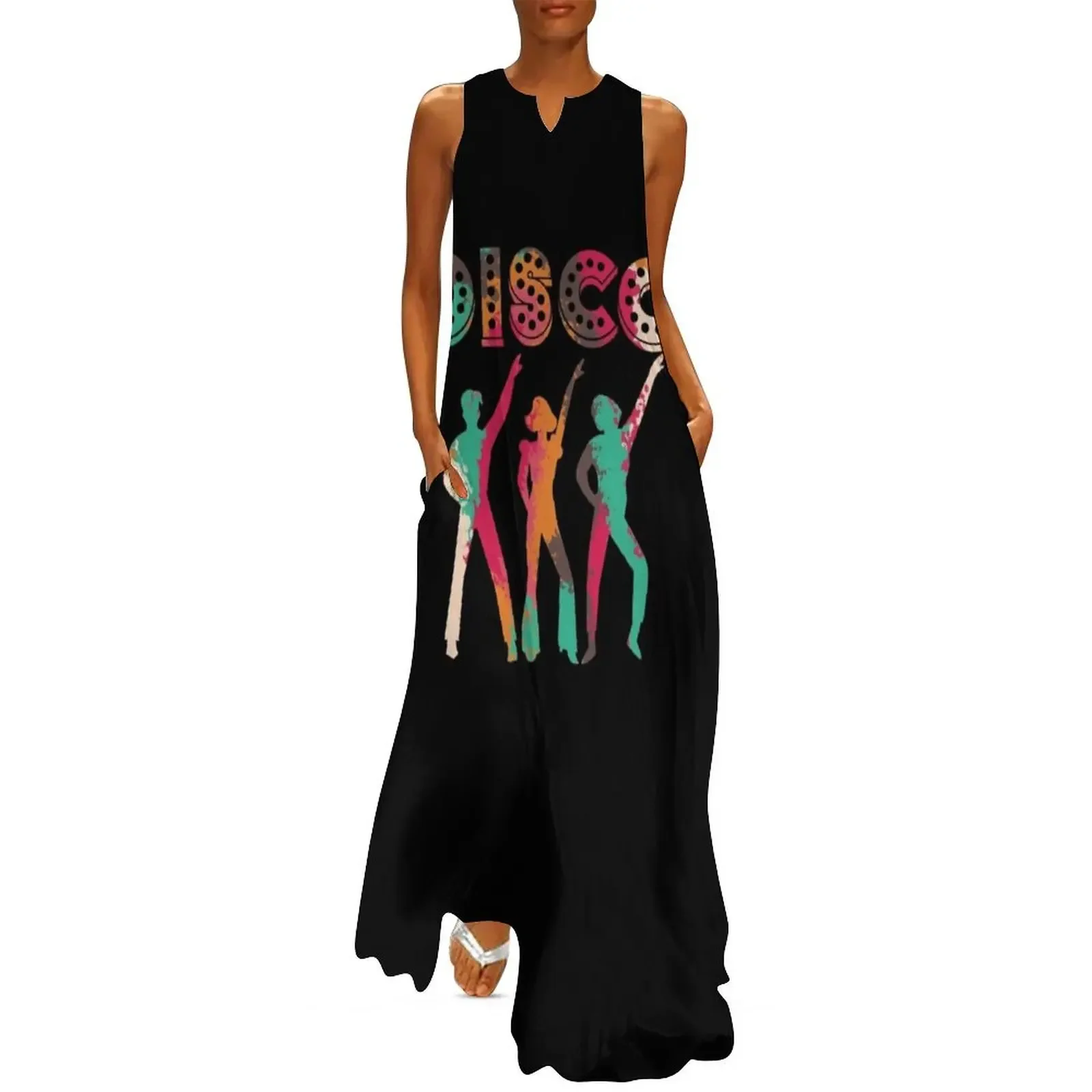 

Retro colours 70s Disco Dance Party Long Dress Women's summer skirt luxury evening dresses 2025 summer dresses womens 2025 Dress
