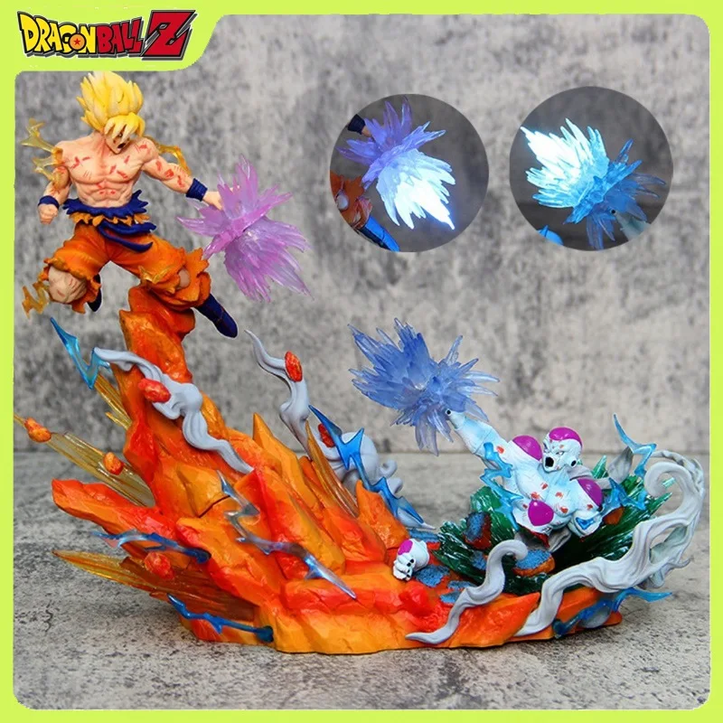 25cm Figurki Anime Dragon Ball Son Goku kontra Frieza, figurki akcji z PVC, kolekcja modeli, dekoracja na biurko, statuetka, ozdoba, zabawki, prezenty
