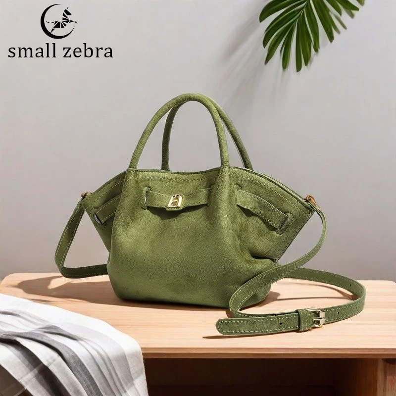 

Women Faux Suede Small Tote Bag Pleated Dumpling Suede Bag Hobo Handbag Women Vintage Shoulder Bag Purse for Work Office Travel