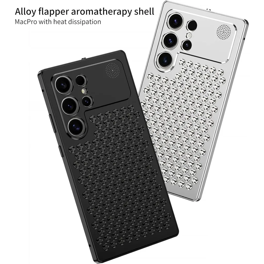 Premium Aluminum Case for Samsung Galaxy S24 Ulta Luxury Honeycomb Style 24 Plus Metal Breathable Hollow Shockproof case