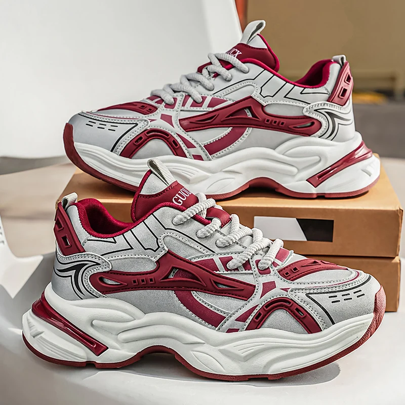 A Pair of Men's Thick-Soled Height-Increasing Casual Sneakers, with Breathable Mesh and Soft, Non-Slip Soles, Suitable for Everyday Casual Wear, Commuting, Walking, and Outdoor Activities