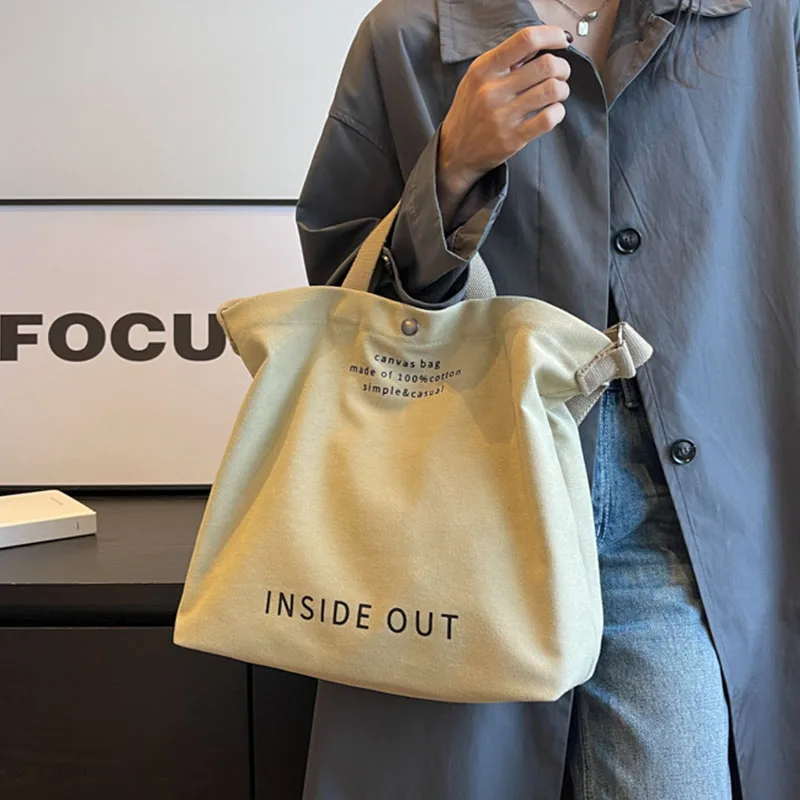 Large Capacity Canvas Bag for Women 2023 Fashion Trend Designer Handbags Casual Single Shoulder Crossbody Bag Shopping Tote Bag