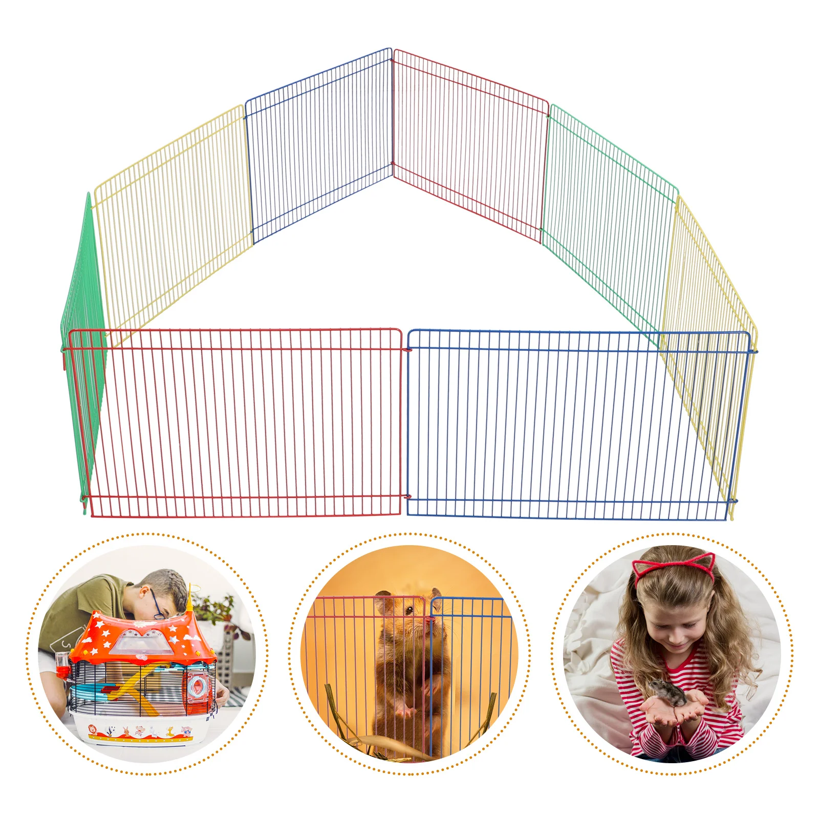 

8Pcs Hamster Playpen Fence Safe Small Animal Exercise Pen Play Area Bunny Guinea Pig Chinchillas Hedgehogs Enclosure