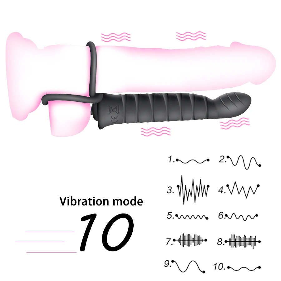 FLXUR Double Penetration Vibrator Sex Toys Strapon Dildo Vibrator Strap On Penis Vagina Anal  for Man Sex Toys for Couples