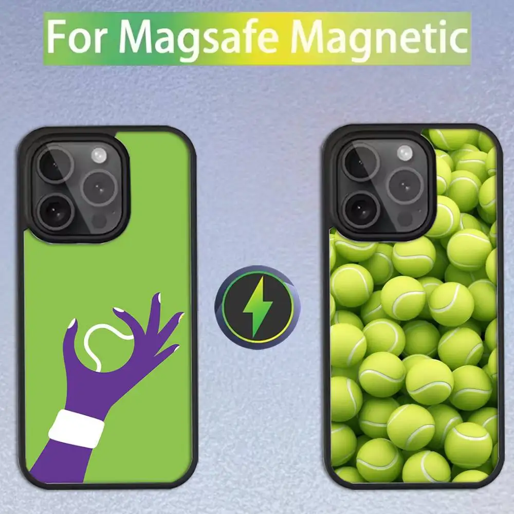 

Play Tennis Phone Case For iPhone 16,15,14,13,12,11,Pro,Max,Plus,Mini,SE Magsafe Magnetic Wireless Charging