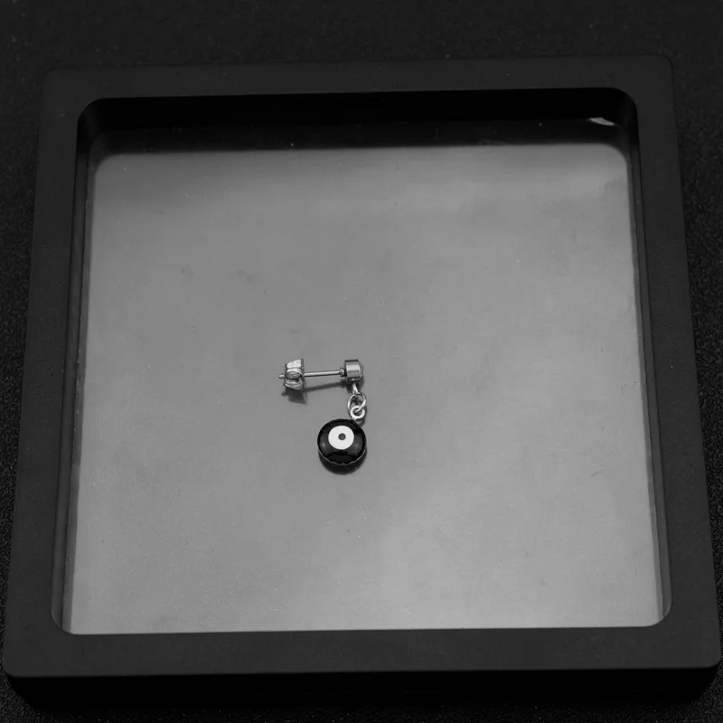 أقراط على شكل عيون ديفيد سوداء للرجال والأولاد، أقراط هوجيز هوب من الفولاذ المقاوم للصدأ مقاومة للماء، هدايا مجوهرات هيب هوب فاسق #6