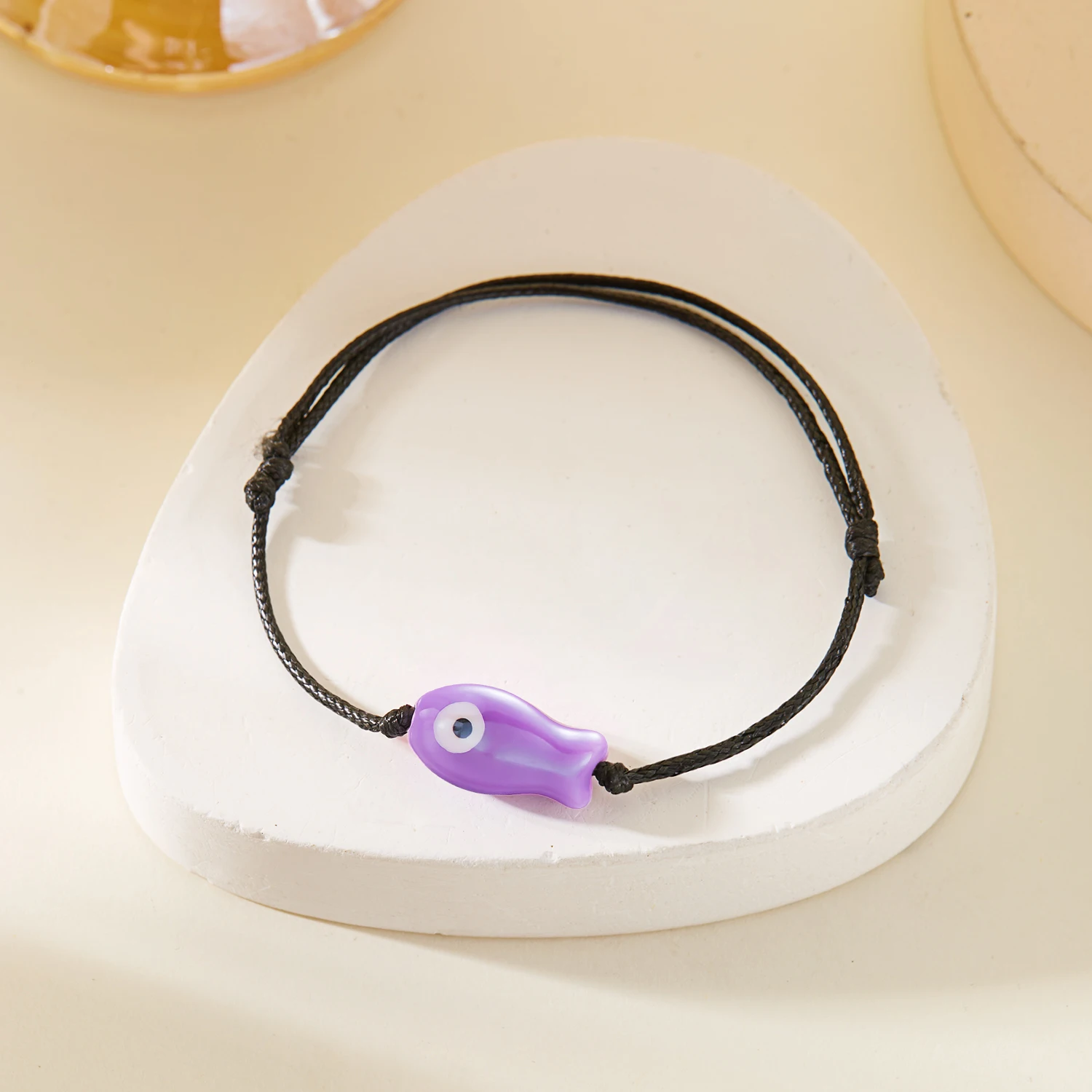 Minimalistisches Cartoon-Keramik-Fisch-Armband für Damen und Herren, niedliches buntes Tier, handgefertigtes geflochtenes Armband, glücklicher Freundschaftsschmuck – Detail 8