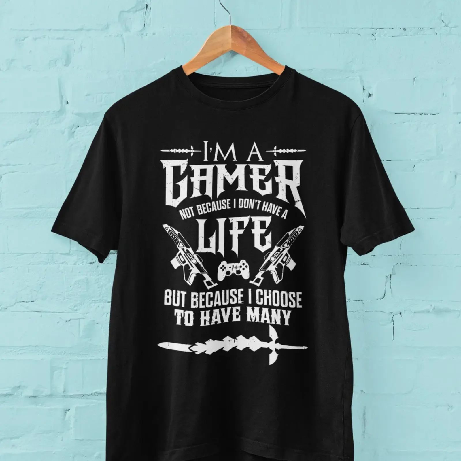Funny Gamer T Shirt I Choose to Have Many Lives vintage Washed Stylish Casual homme Comfortable Slightly graphic fashion