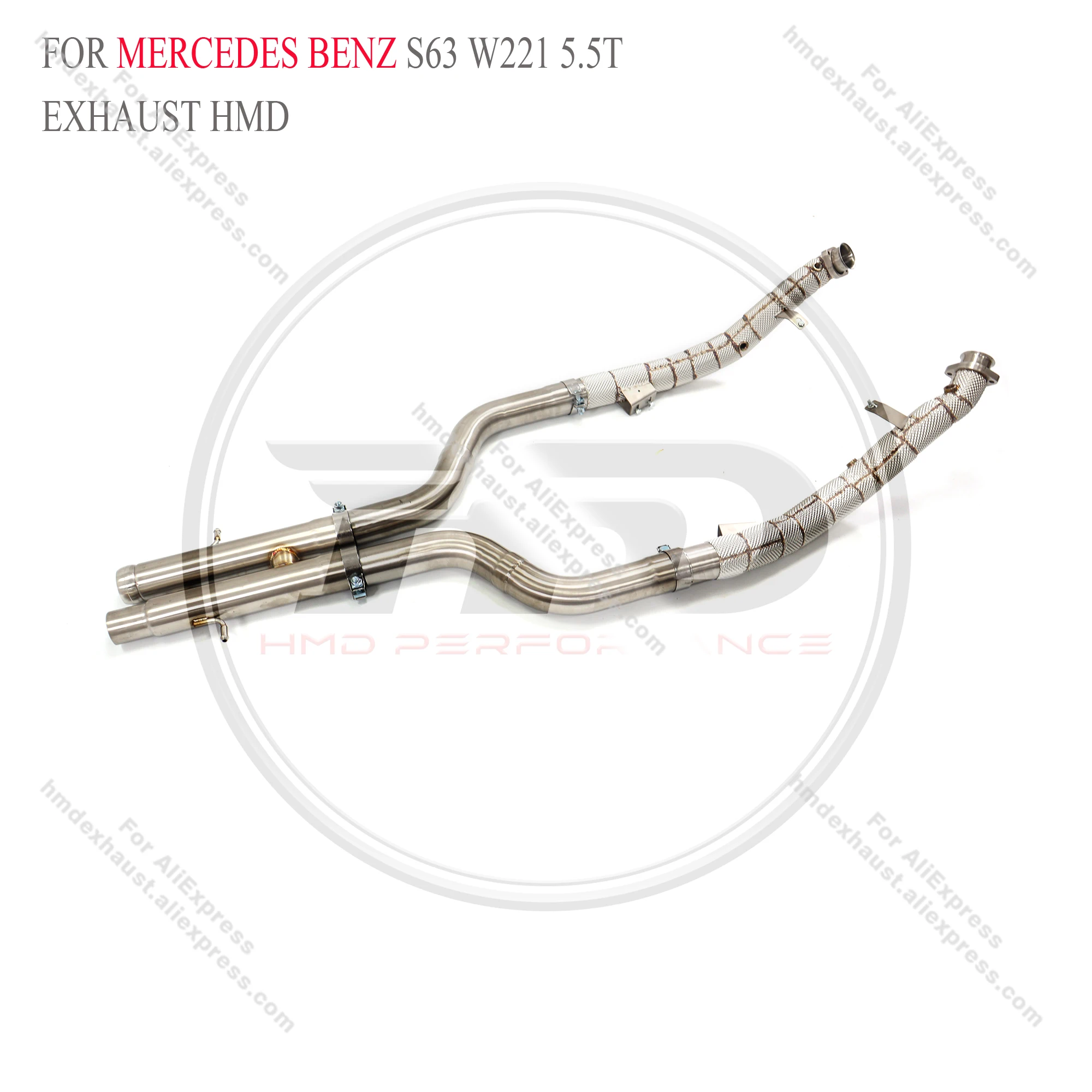 

HMD Exhaust System High Flow Performance Downpipe forMercedes BENZ S63 W221 5.5T With Heat shield