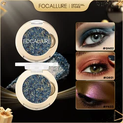 FOCALLURE Palette di ombretti glitterati Camaleonte Monocromatico Metallico Pigmento lucido Shimmer Ombretto in polvere Cosmetici per il trucco delle donne