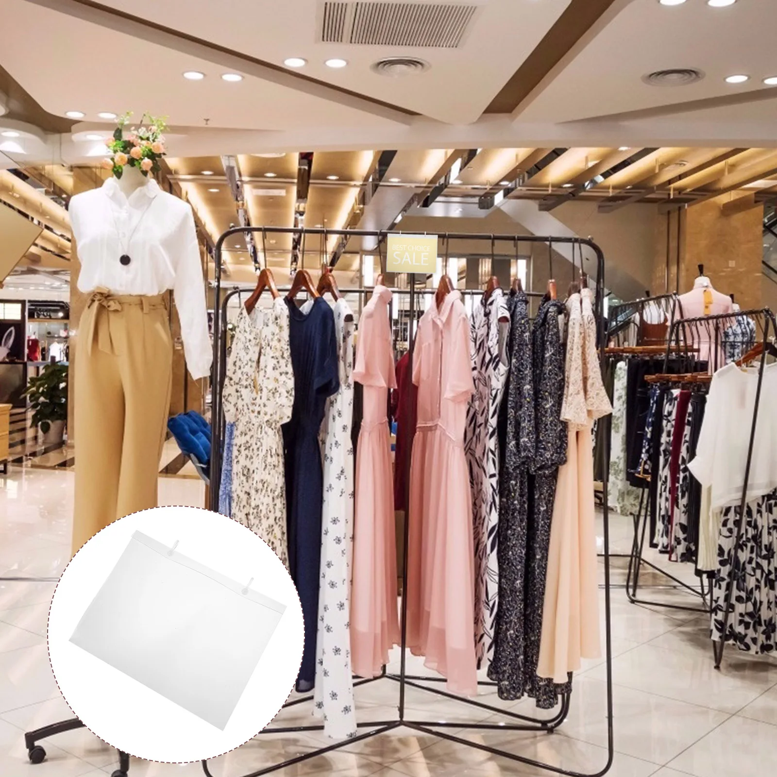 

10 Pcs Clothing Price Set Shopping Retail Pvc Label Covers for Shelves Hanger Tags