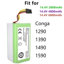 100% neue 14,4 v 6800mAh Li-Ion Akku für Cecotec Conga 1290 1390 1490 1590 Staubsauger Genio deluxe 370 gutrend echo 520