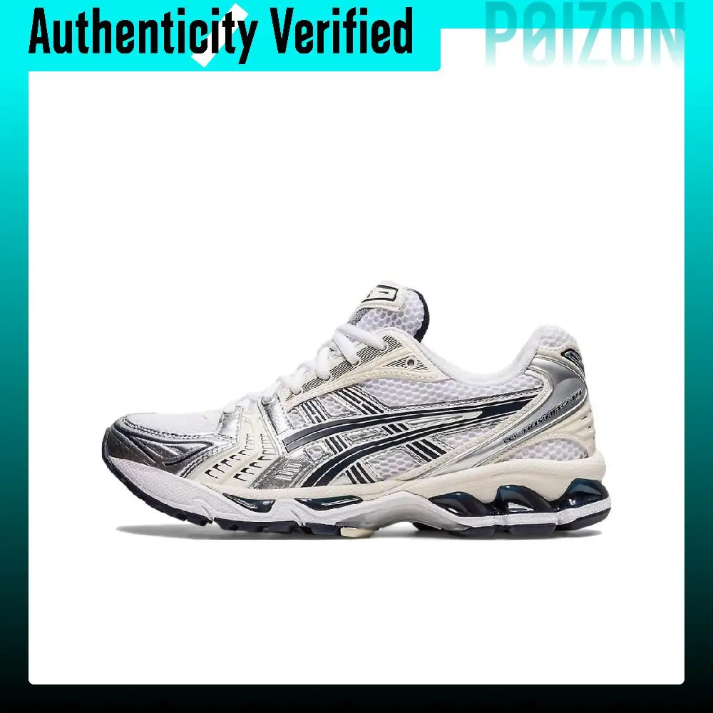 ASICS Gel-Kayano 14 Textile, Synthetic Leather Low-top Casual Running Shoes Women's White Black Silver 1202A056-109