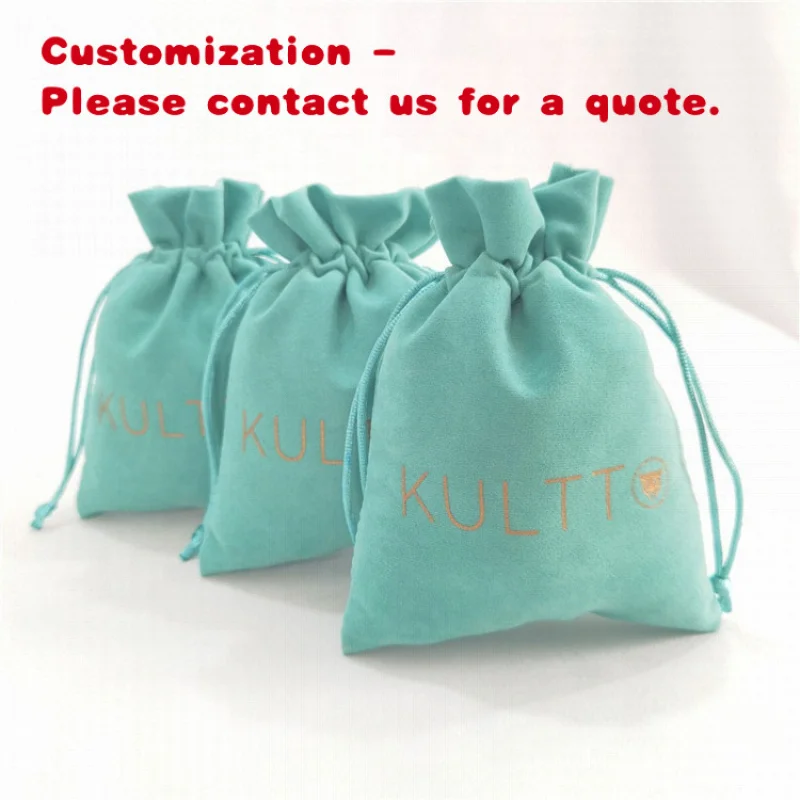 

custom.Velvet Jewelry Pouch Turquoise Custom Luxury Fashion Bags Earrings Packaging Custom