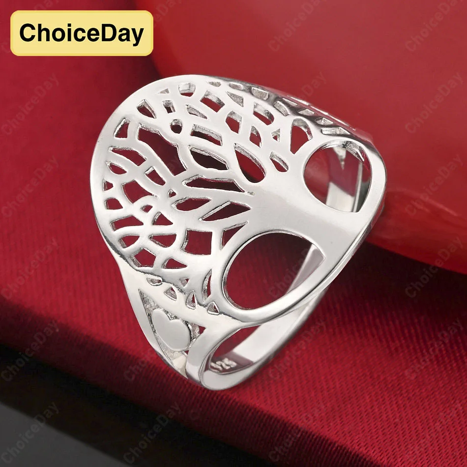 

ChoiceDay Elegant 925 Sterling Silver 6-10 Exquisite Tree Ring Women's Party Jewelry Accessories