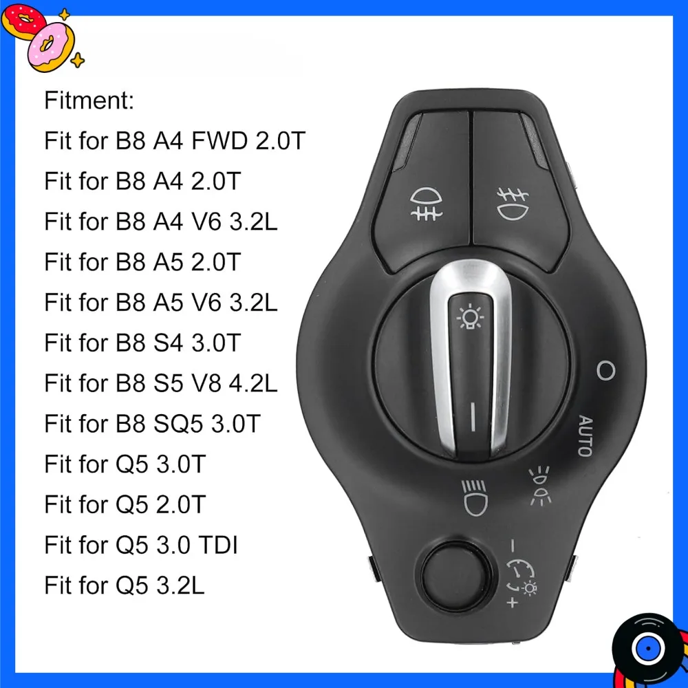 

Автомобильные аксессуары для Audi A4 B8 S4 A5 Q5 S5 2009-2014, новая автоматическая хромированная ручка переключателя противотуманных фар, детали кнопки управления