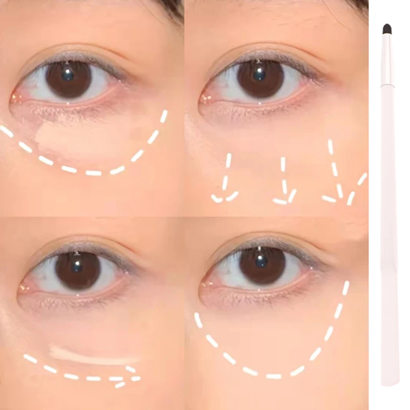 Ferramenta cosmética de cabeça dupla fundação corretivo escova raspador sob os olhos para maquiagem creme corrector detalhe escova maquiagem líquida