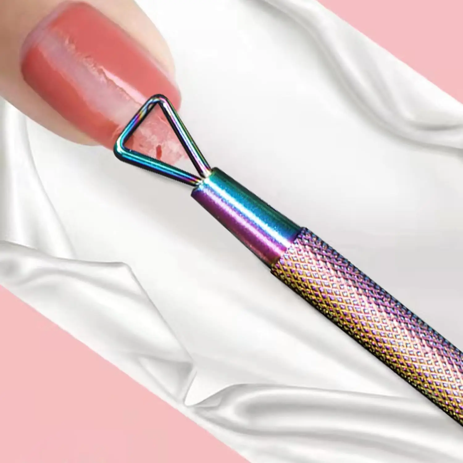 Empurrador de cutícula de unha de aço inoxidável, ponta dupla, removedor de pele morta para pedicure, manicure, esmalte, arte de unha, ferramentas de cuidados