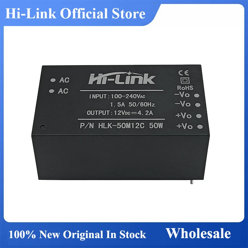 AC/DC HLK-50M12C/50M15C/50M24C 220V to 5V/9V/12V/15V/18V/20V/24V 50W Step Down Mini Power Supply Module Converter 50M05C 50M09C