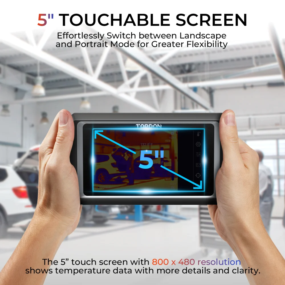 TOPDON TC003 Thermal Imaging Camera IR Resolution WIFI Android 256x192 Pixels 5 inch Touchable Screen Car Infrared Imager