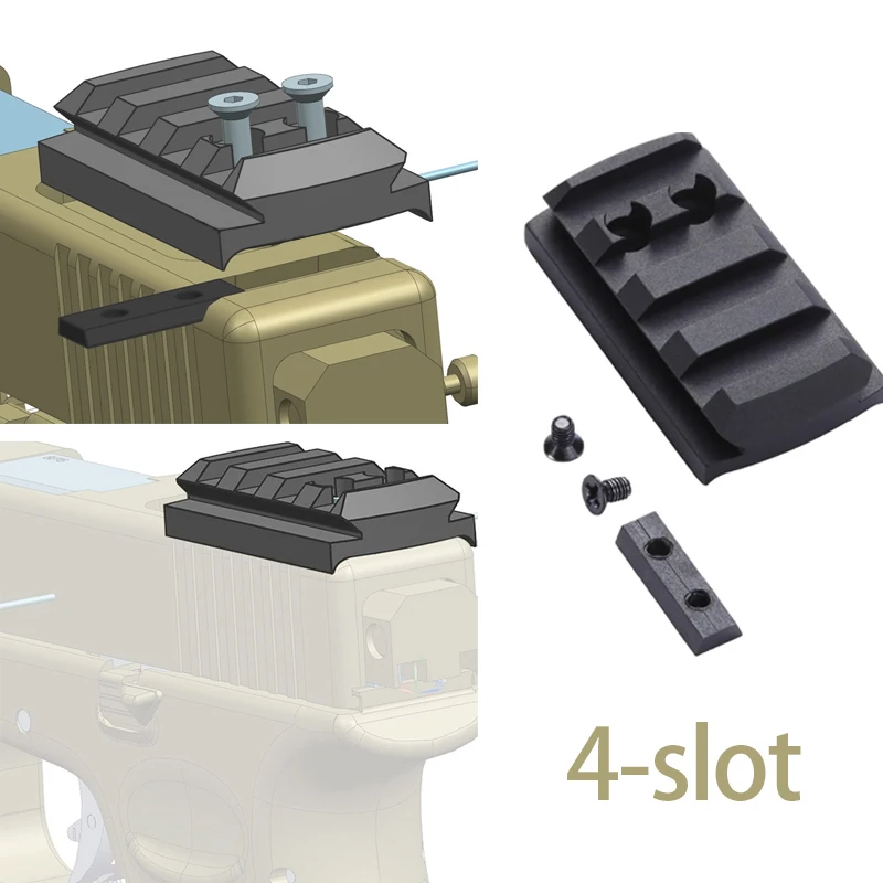 Plaque de montage sur Rail Picatinny G17 à 4 emplacements, Base universelle RM, plaque de montage de vue à point rouge pour G1719 22 23 26