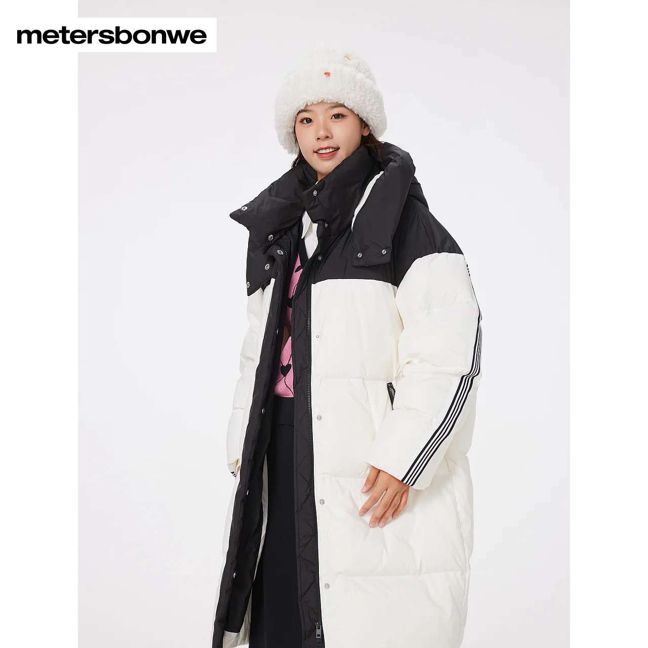 Metersbonwe Long Hooded Down Jacket Puffer Women Thick Winter Parker Coat Ladies New Fashion Warm Jackets Casual  Outerwear