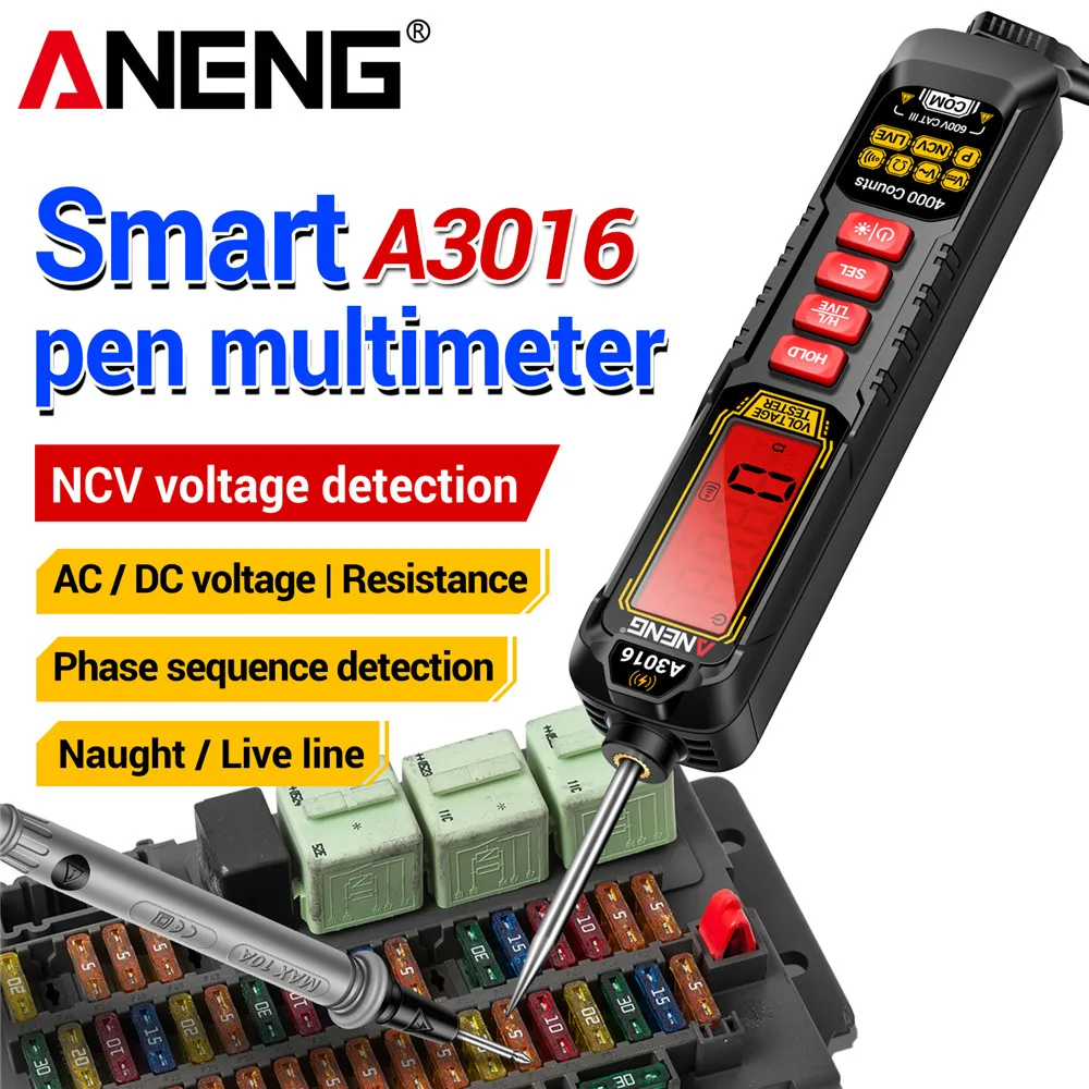 

ANENG A3016 Mini Smart Pen Multimeter Digital AC/DC Voltage NCV Voltage Induction Backlight Car Diagnostic Probe Detector Pen