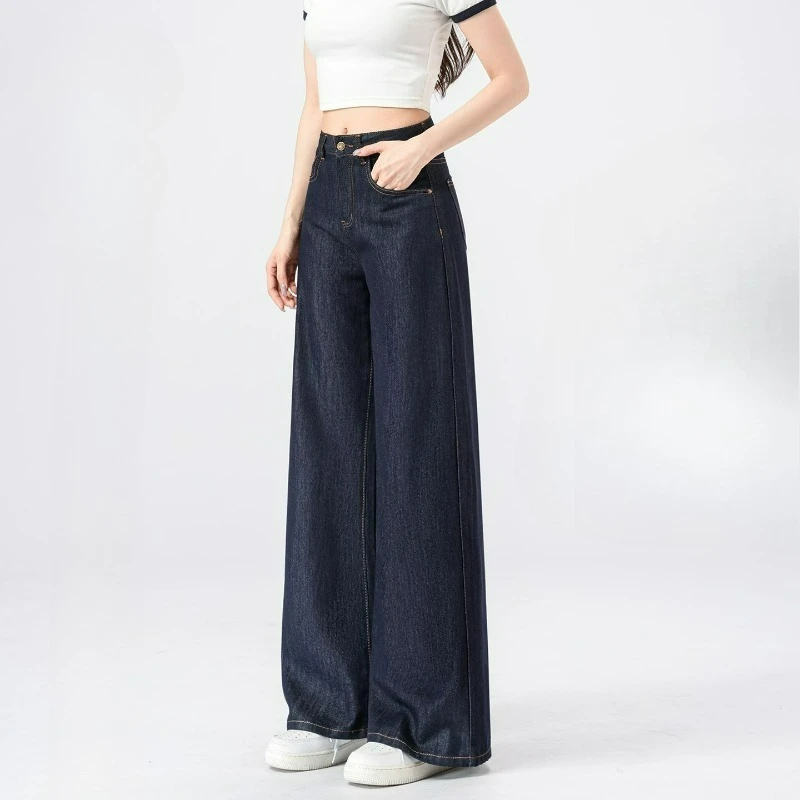 Women's Lightweight Wide Leg Straight-Leg Jeans Stylish and Comfortable Denim Pants for Effortless Fashion Summer Thin Trousers