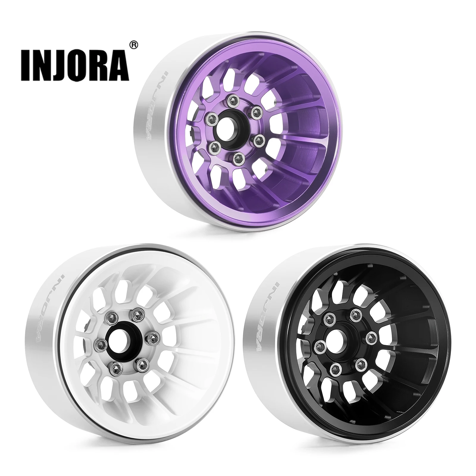 INJORA Turbine 1,9" Tiefbett-Aluminium-Beadlock-Räder für 1/10 RC Crawler