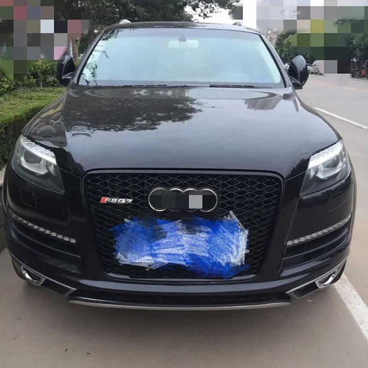 High Performance Black ABS Car Front Bumper Grille Q7 Upgrade Refit to RSQ7 Grill for Audi RSQ7 2006 2007 2008 2009