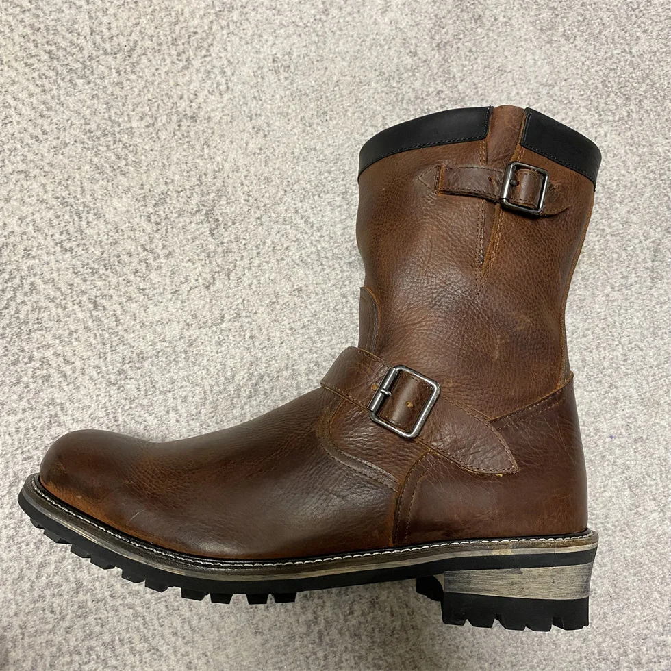 Handmade Retro Goodyear Customize  men's Tooling Wild engineer Motorcycle Boots