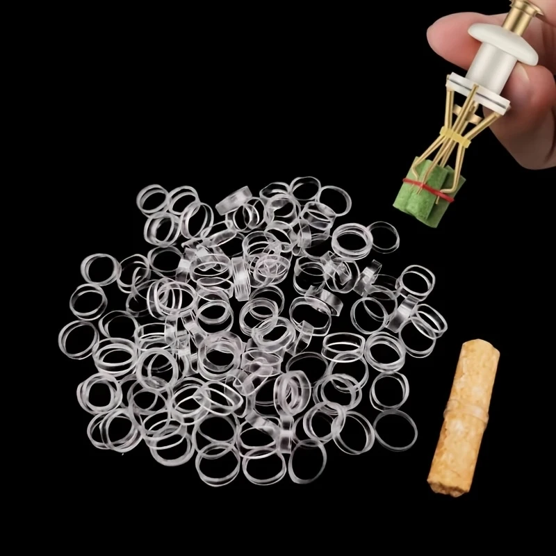 500/1500pcs Silicone High-Elastic Strong Durable Hair Ties Transparent White Hair Bands High-Temperature Resistant Aging view 3