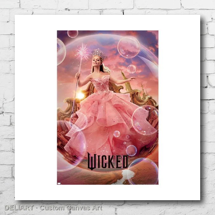 

WICKED - GLINDA ONE SHEET Canvas Movie Poster Custom Size Available Room Decoration Home Decor Wall Art