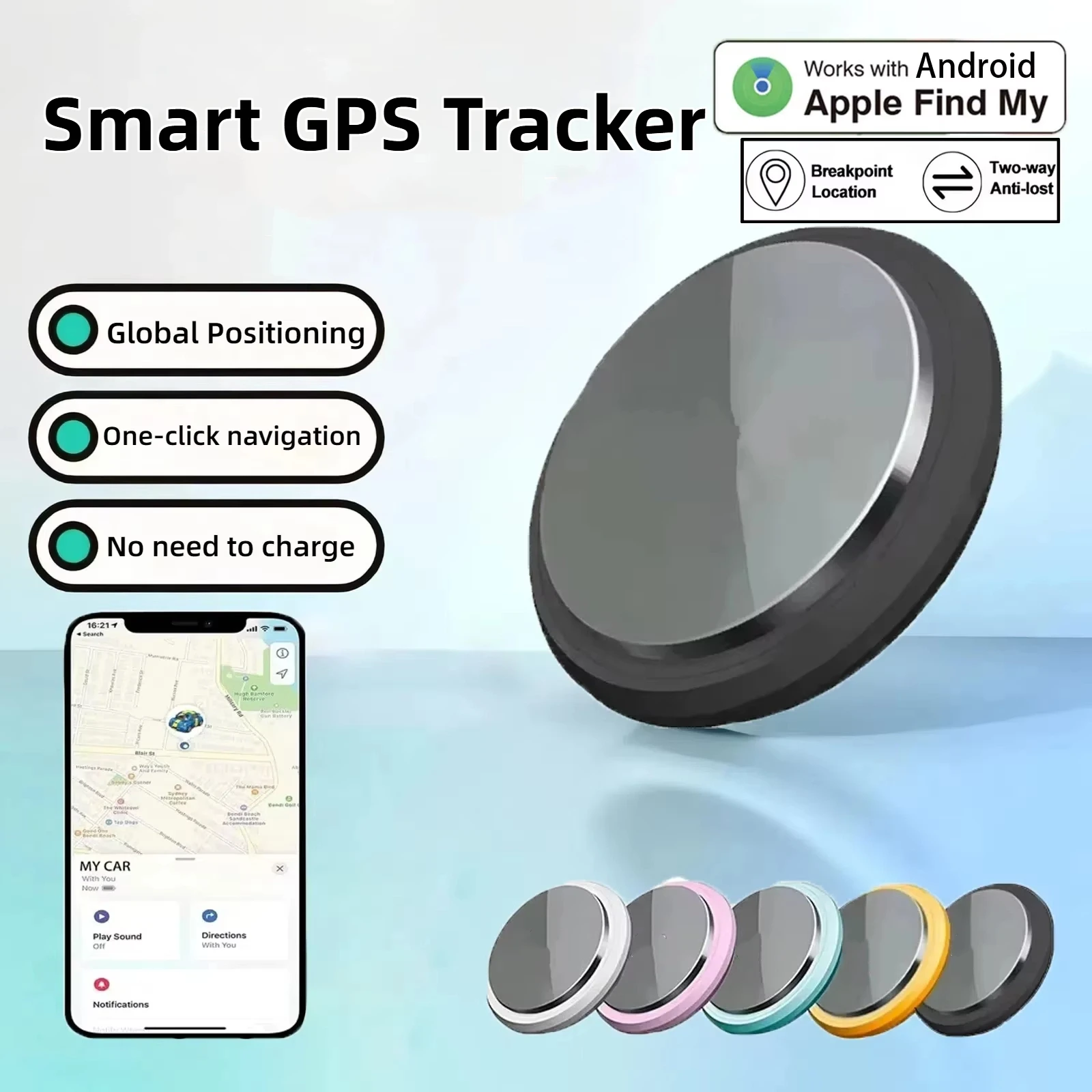 Smart GPS Tracker Kids Elderly Bluetooth Anti-Lost Reminder Device Pet Bag Car Finder With Watch Band For Apple Android