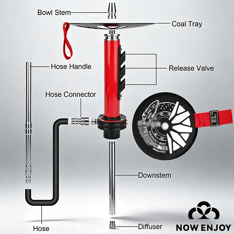 2026 Racing Style Hookah Set With 3 Outlets Shisha Narguile Cachimbas Chicha Nargile Stem El Booster Hookah Nurburgring  HY7878
