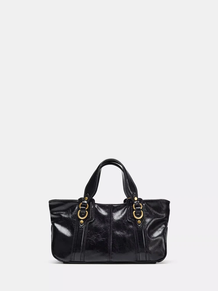 

Женская сумка-тоут с металлическими элементами, на одно плечо, осень-зима, новинка, повседневная, с мягкой ручкой, из полиэстера