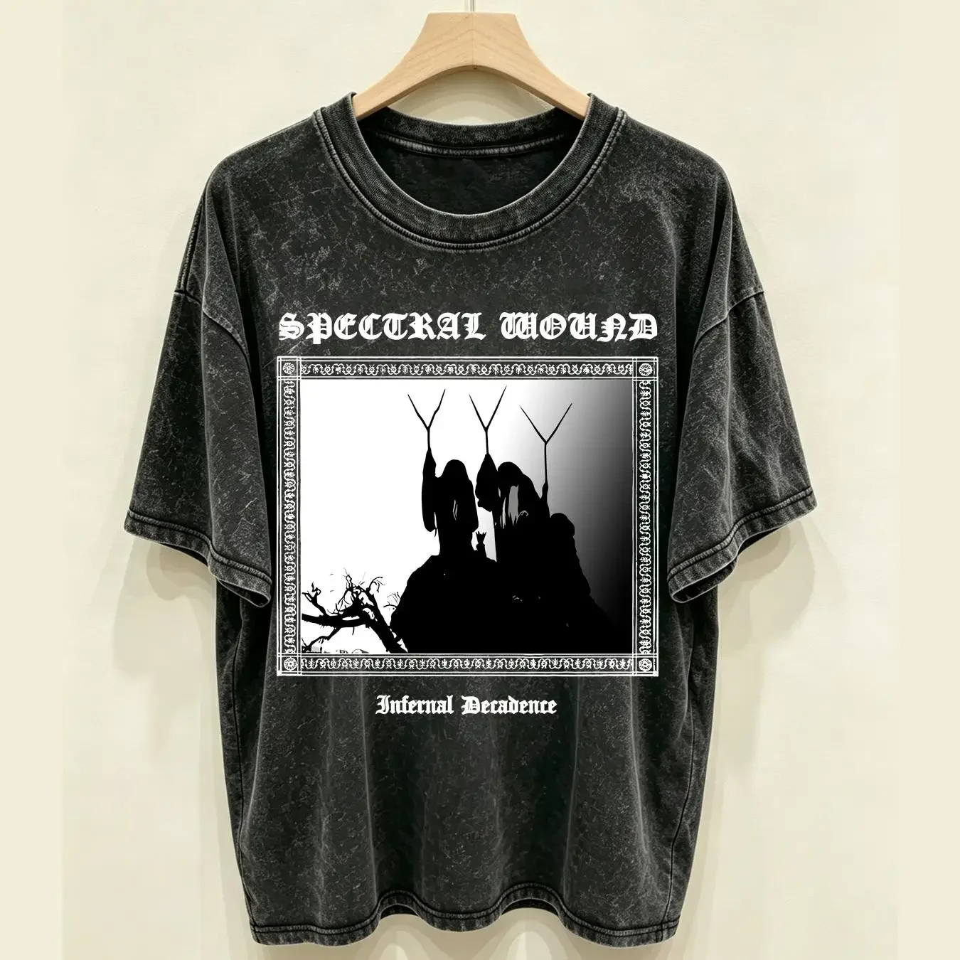 washed T Shirt Spectral Wound Infernal Decadence Classic Essential long or short sleeves vintage Washed Stylish Slightly